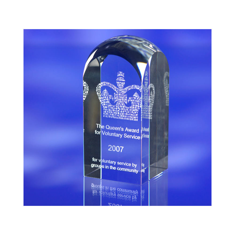 3D Crystal Tower Award Queen's Award for Voluntary Service