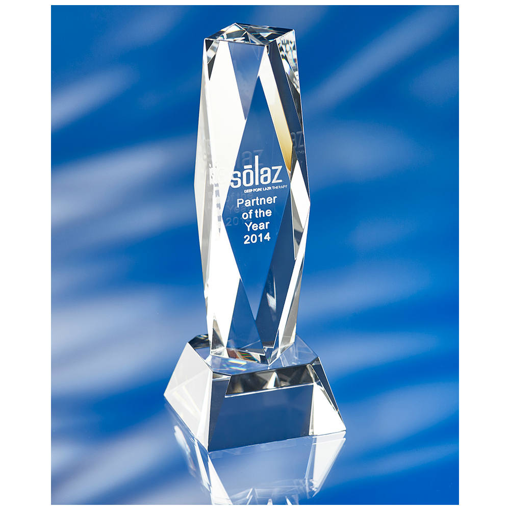 3D Crystal Tower Double Bevel Award Solaz
