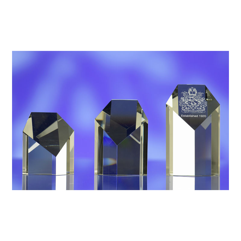 3D crystal pentagonal award trophy