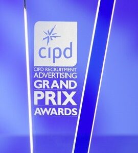 BLUE STRIPE GLASS AWARD TROPHY