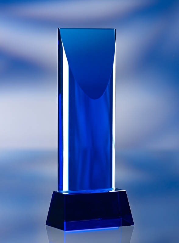 BLUE TOWER GLASS AWARD TROPHY