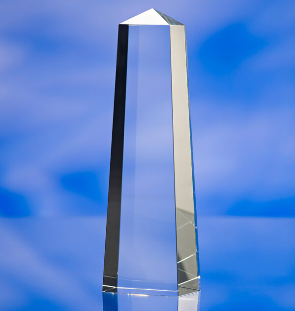 CLEAR TRANSPARENT CRYSTAL TOWER AWARD TROPHY