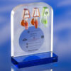 CLEAR TRANSPARENT GLASS AWARD TROPHY 3