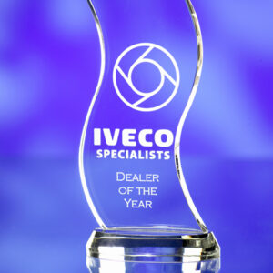 CURVED GLASS AWARD TROPHY