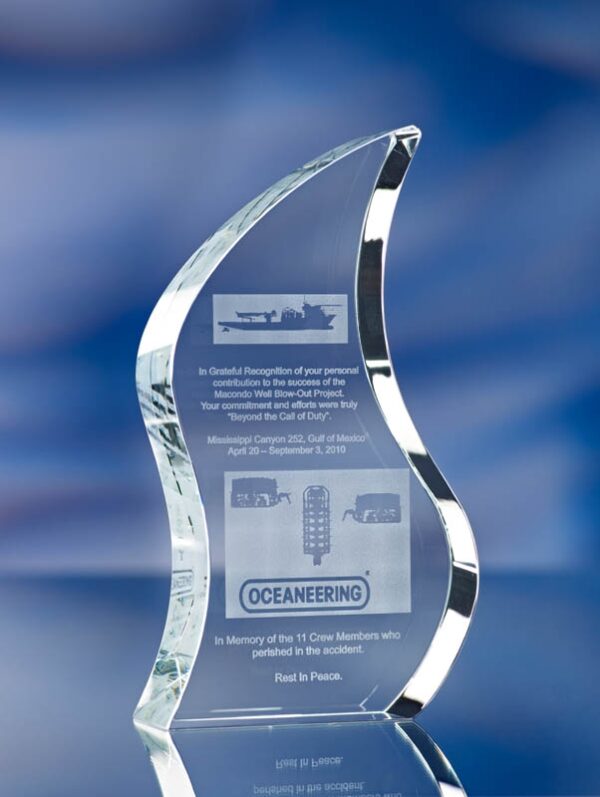 FLAME GLASS AWARD TROPHY