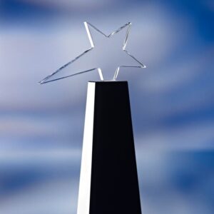 GLASS COLUMN STAR AWARD TROPHY