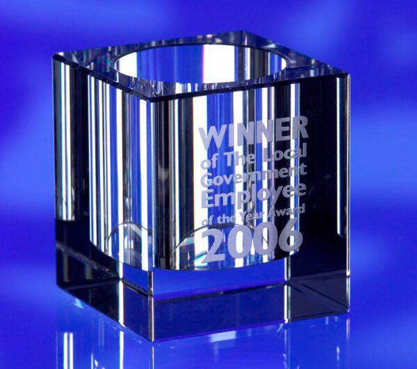 GLASS PEN HOLDER POT