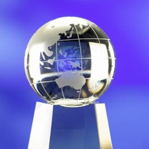 GLASS WORLD GLOBE on BASE