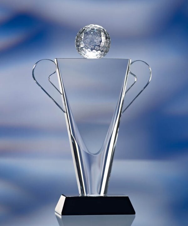 GOLF TROPHY GLASS AWARD TROPHY