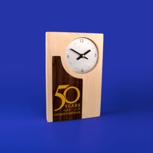 Real Wood Clocks contrasting wood inlays