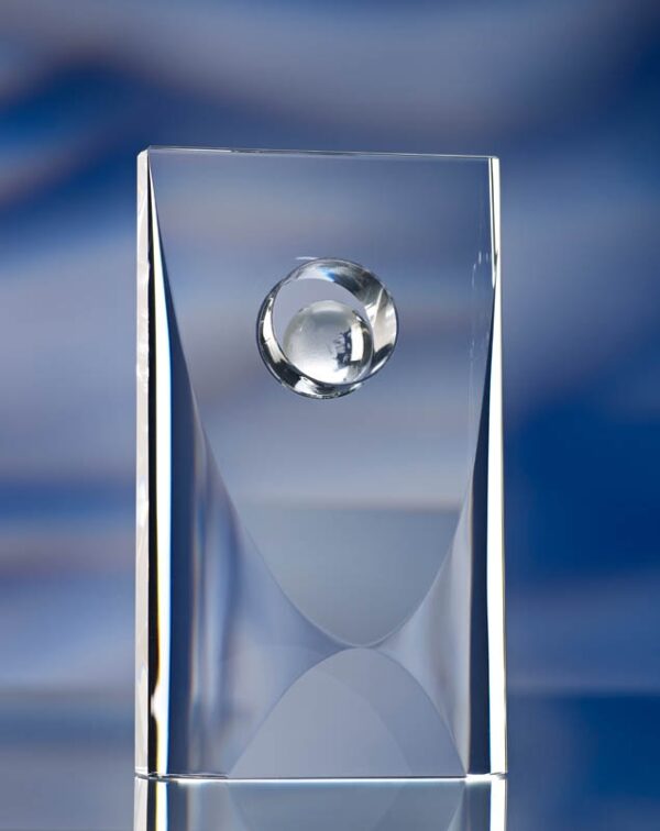 SPHERE IN TOWER GLASS AWARD TROPHY